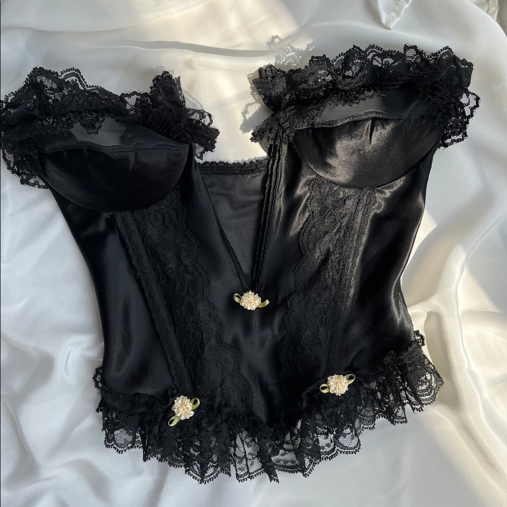 Rosette Plunge Bustier Corset Vintage